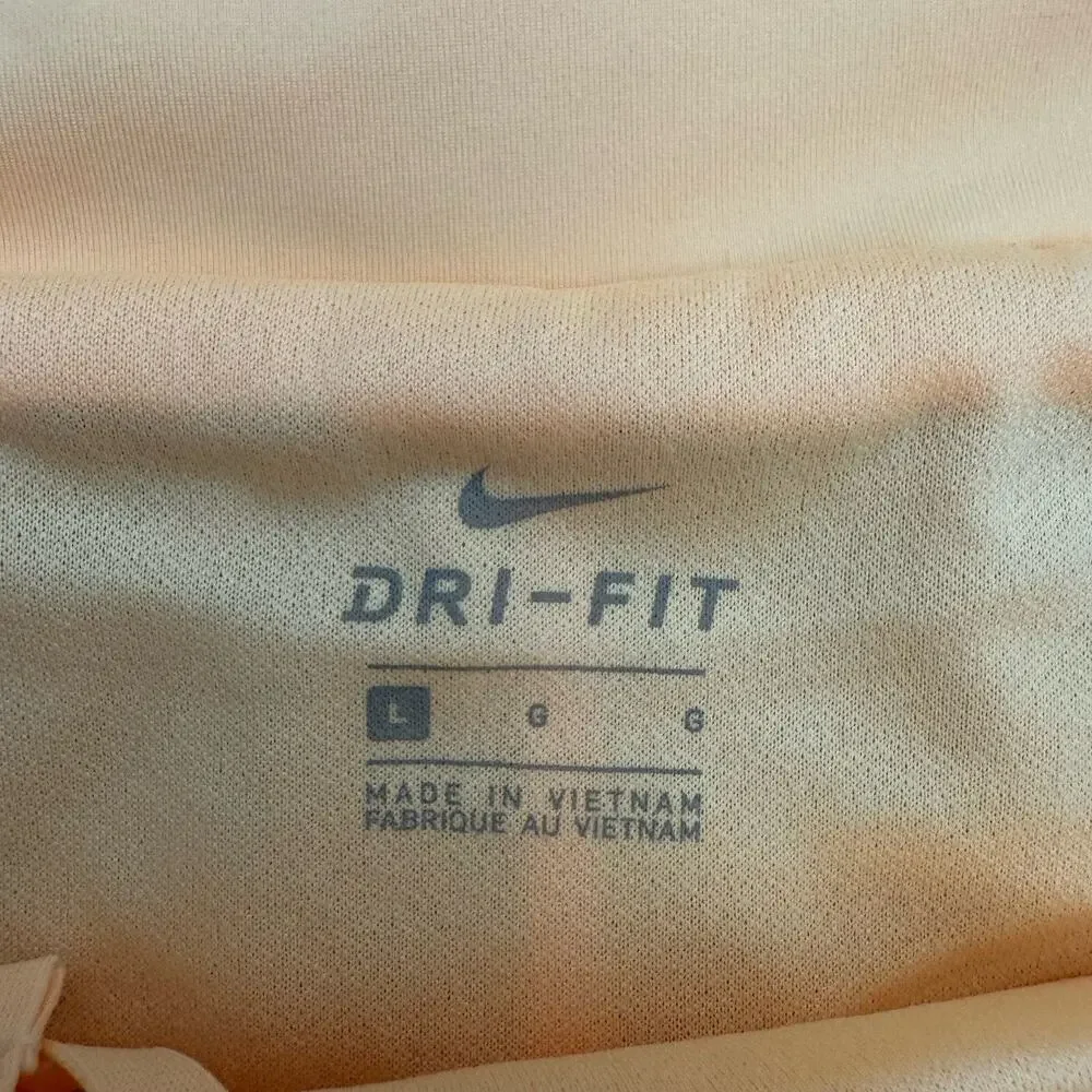 Nike Dri Fit Running Shorts Women Large Peach 3” Inseam Lined Athletic Gym